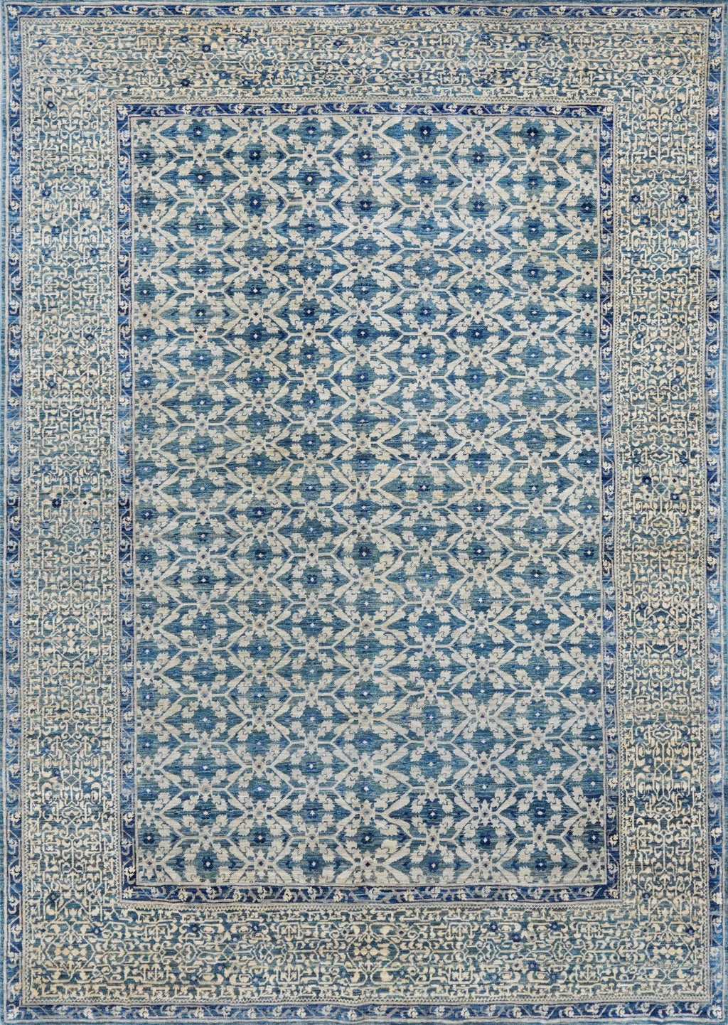 6x9 Ft Blue Serapi Rug - Traditional Wool Rug - All Over Design