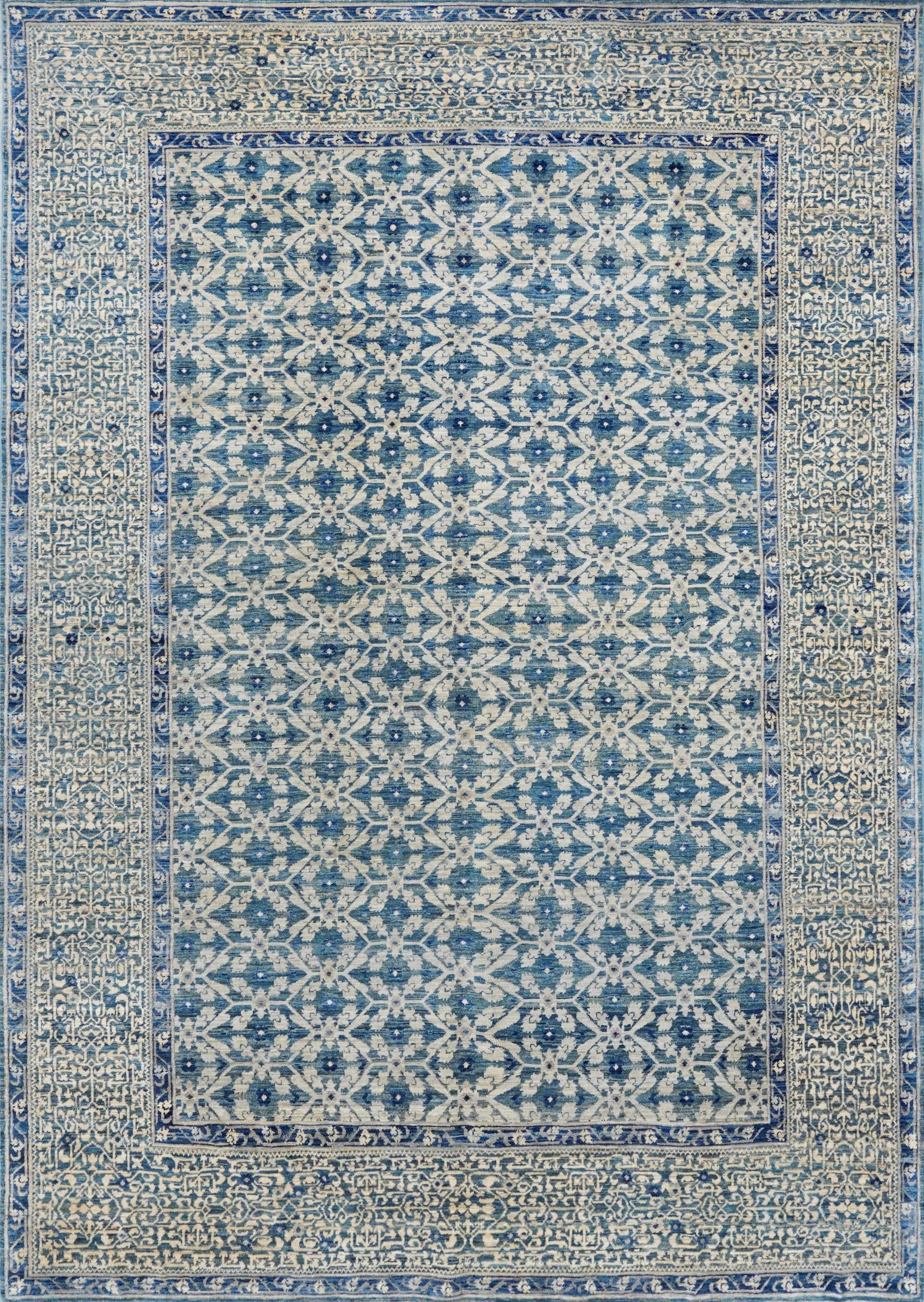 6x9 Ft Blue Serapi Rug - Traditional Wool Rug - All Over Design