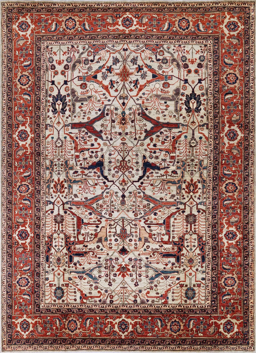 9x12 Ft Red & Gray Bidjar Rug - Afghan Oriental Area Rug - Persian Design