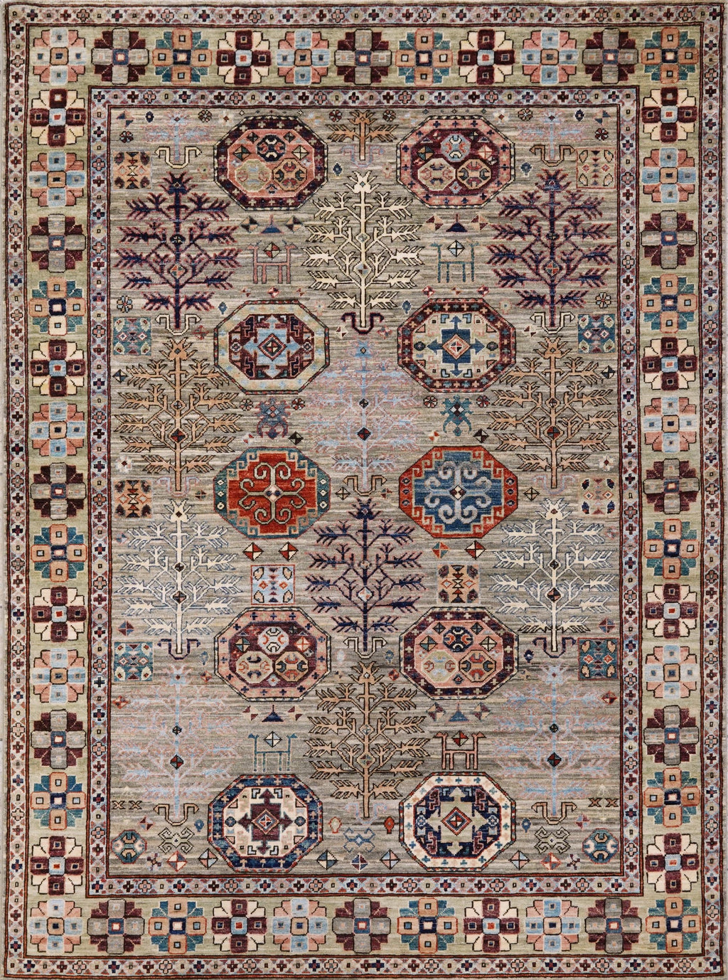6x8 Ft Light Brown Heriz Rug - Hand Knotted Oriental Area Rug