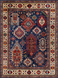 9x12 Ft Blue Kazak Rug - Afghan Oriental Area Rug - Persian Design