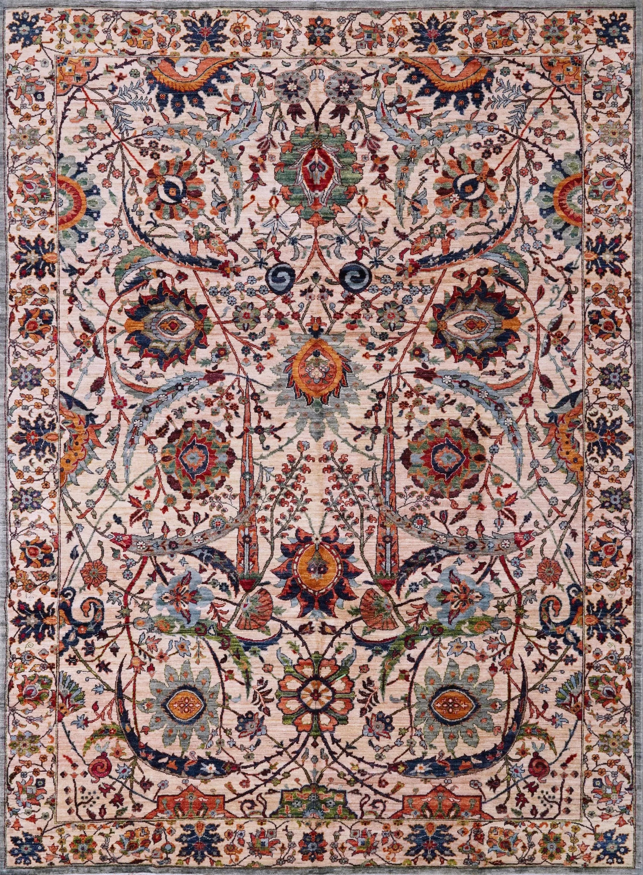 9x12 Ft Beige Serapi Rug - Afghan Oriental Area Rug - Persian Design