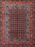 9x12 Ft Red & Blue Pazyryk Rug - Afghan Oriental Area Rug