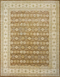 12x15 Ft Beige & Brown Serapi Rug - Handmade Wool Area Rug - Oversize
