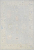 10x14 Ft Muted Blue Ushak Rug - Hand Knotted Wool Area Rug