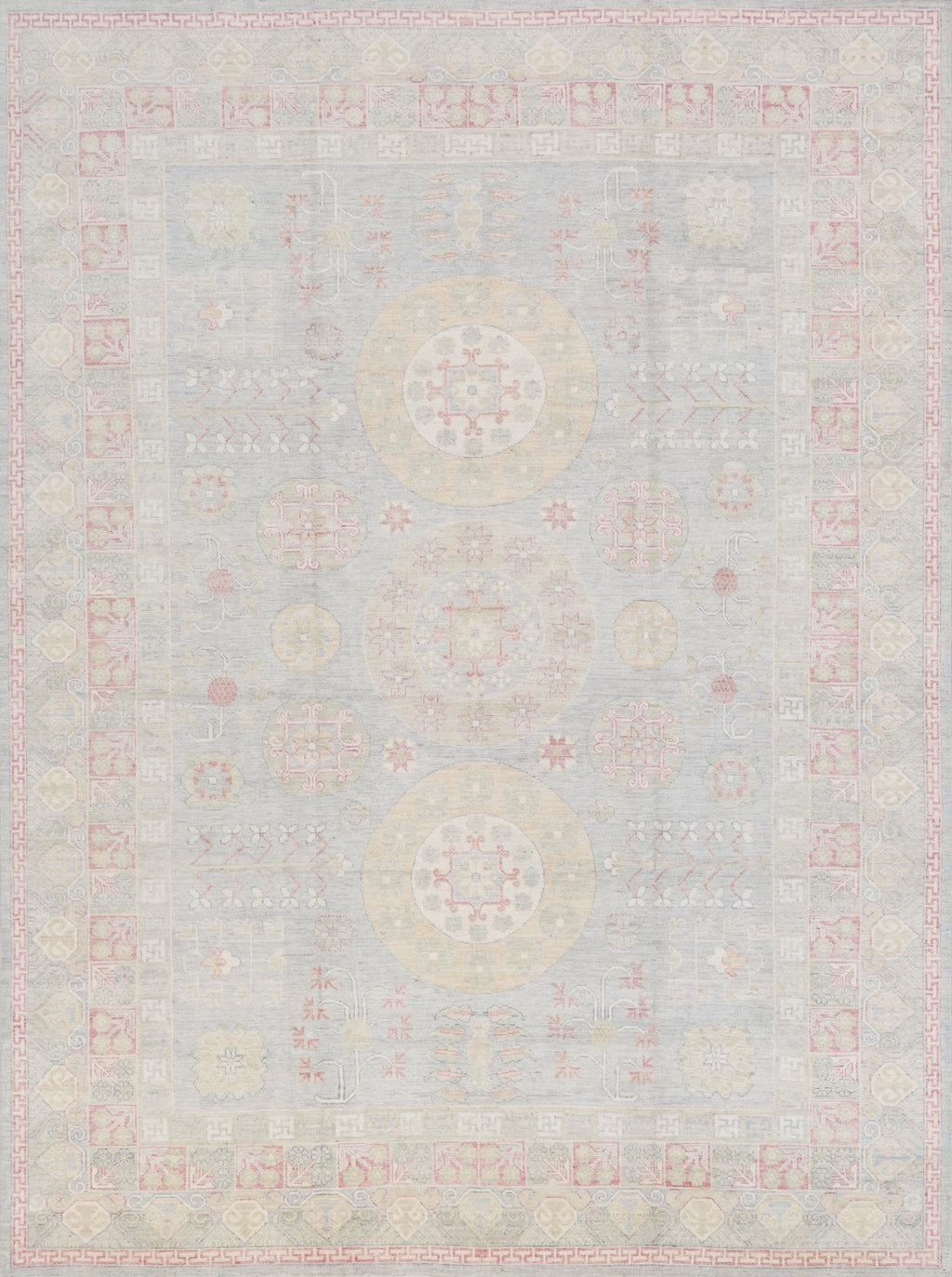 10x14 Ft Colorful Muted Ushak Rug - Hand Knotted Afghan Rug - Ottoman Design