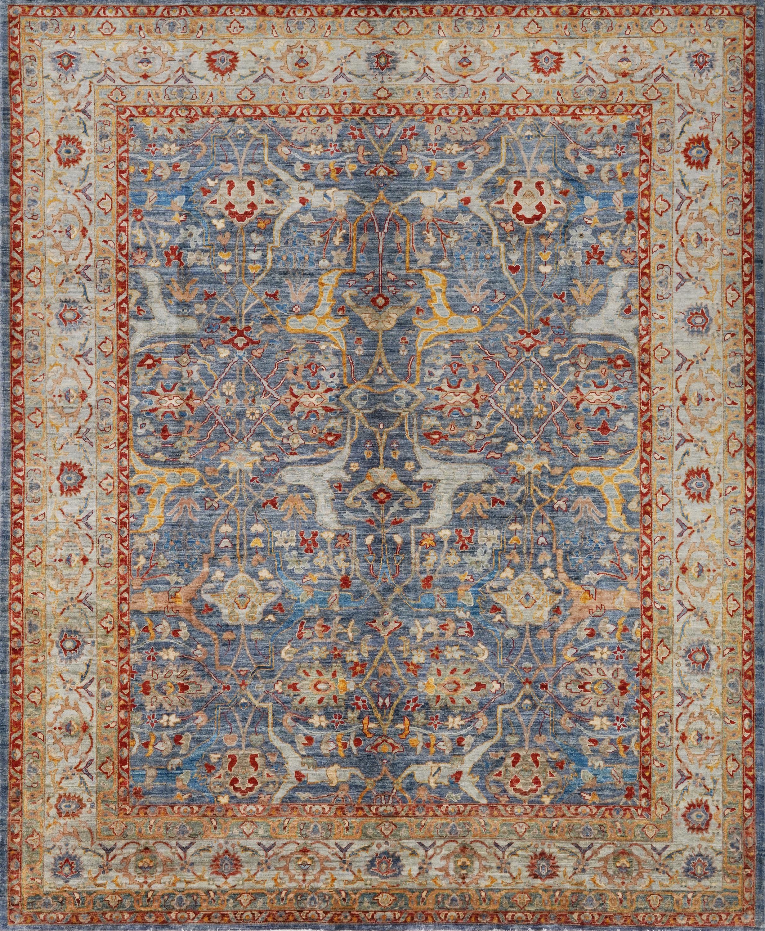 8x10 Ft Blue Bidjar Rug - Hand Knotted Wool Oriental Rug