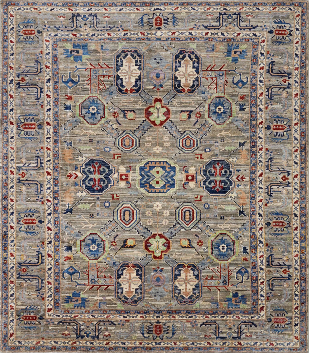 8x10 Ft Brown Heriz Rug - Hand Knotted Oriental Area Rug