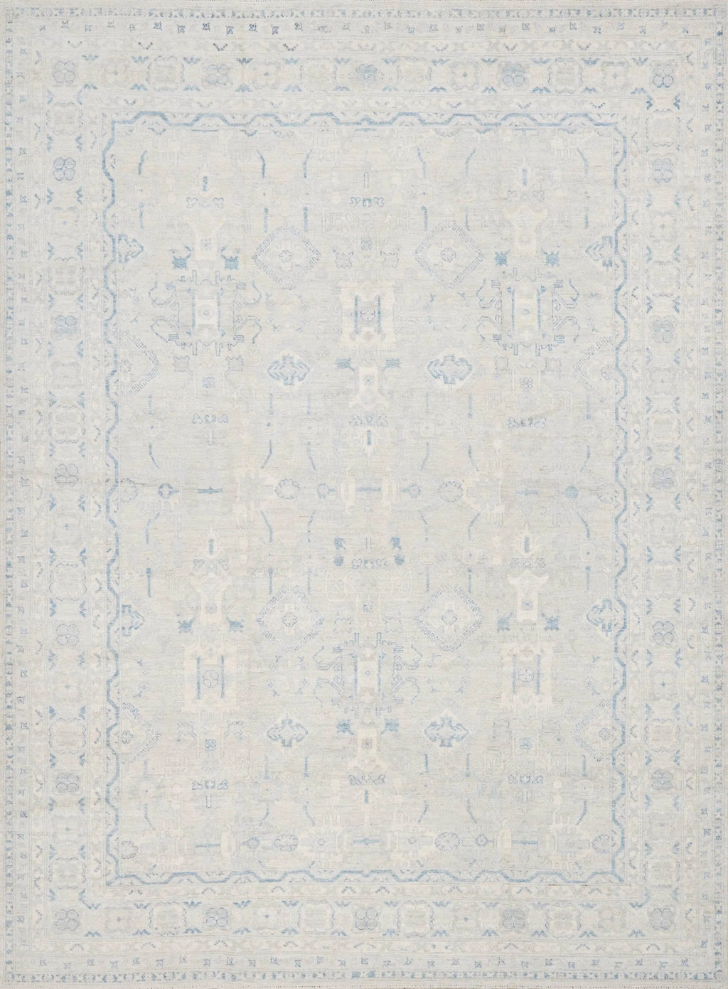 9x12 Ft Light Blue Oushak Rug - Handmade Area Rug