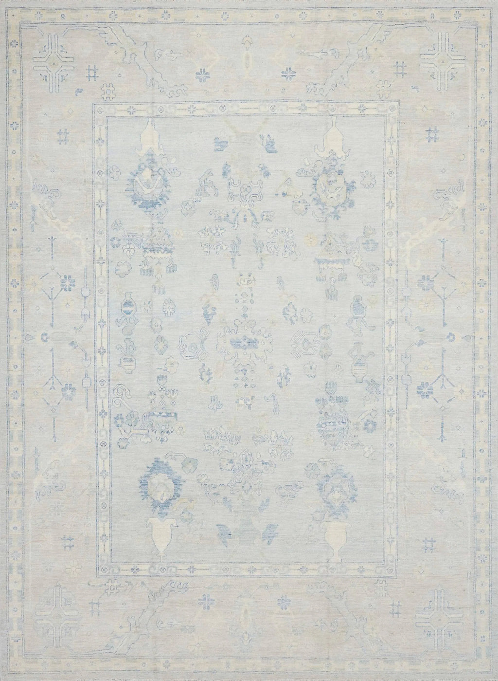 9x12 Ft Light Blue Oushak Rug - Handmade Area Rug