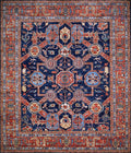 8x10 Ft Blue Heriz Rug - Traditional Hand Knotted Rug - Persian Design