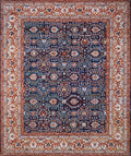8x10 Ft Blue Bidjar Rug - Traditional Hand Knotted Rug - Persian Floral Design