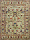 9x12 Ft Green Serapi Rug - Afghan Oriental Area Rug - Persian Design