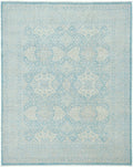 8x10 Ft Light Blue Serapi Rug - Hand Knotted Afghan Wool Rug