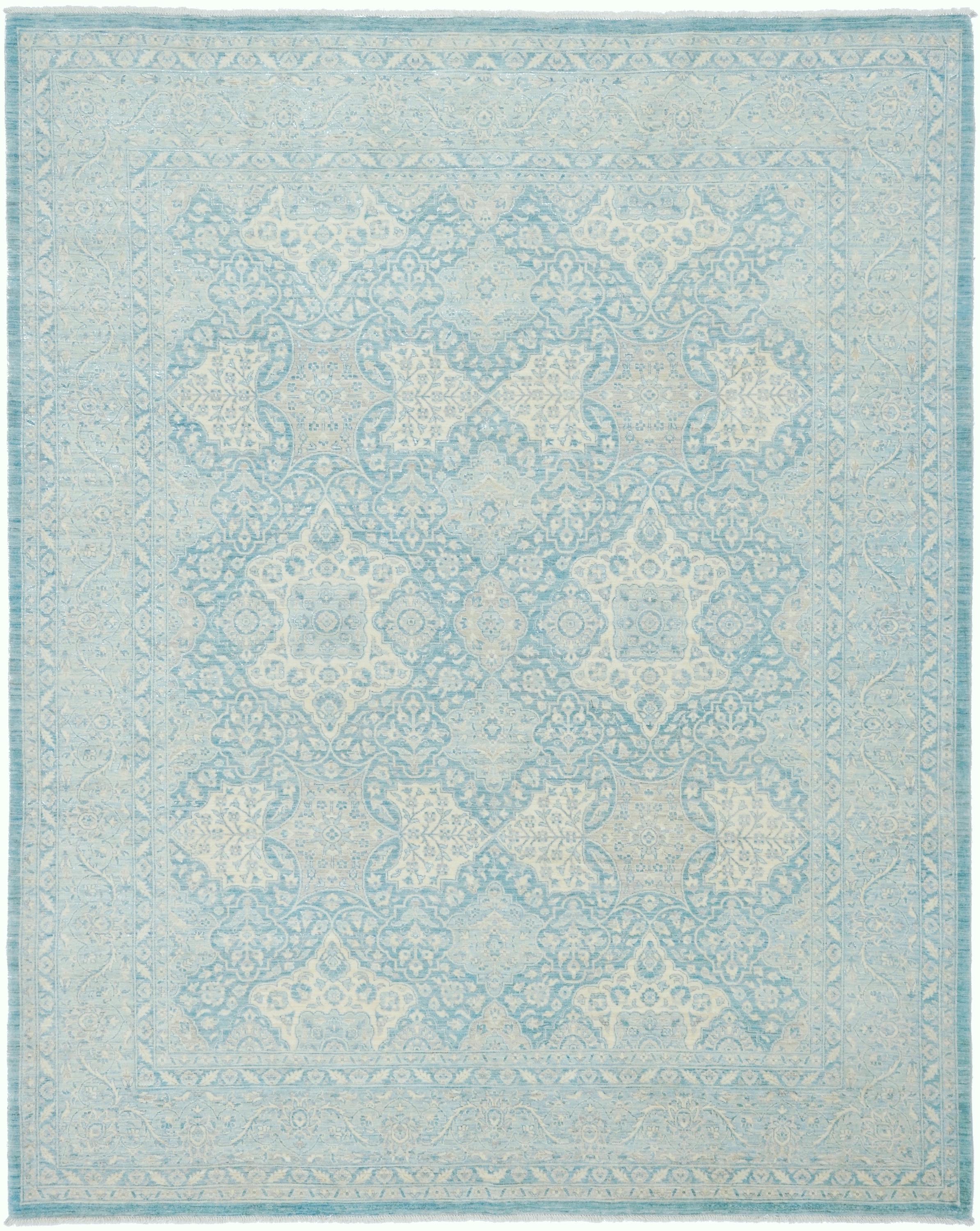 8x10 Ft Light Blue Serapi Rug - Hand Knotted Afghan Wool Rug