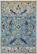 6x9 Ft Hand Knotted Serapi Rug - Blue Persian Antique Rug