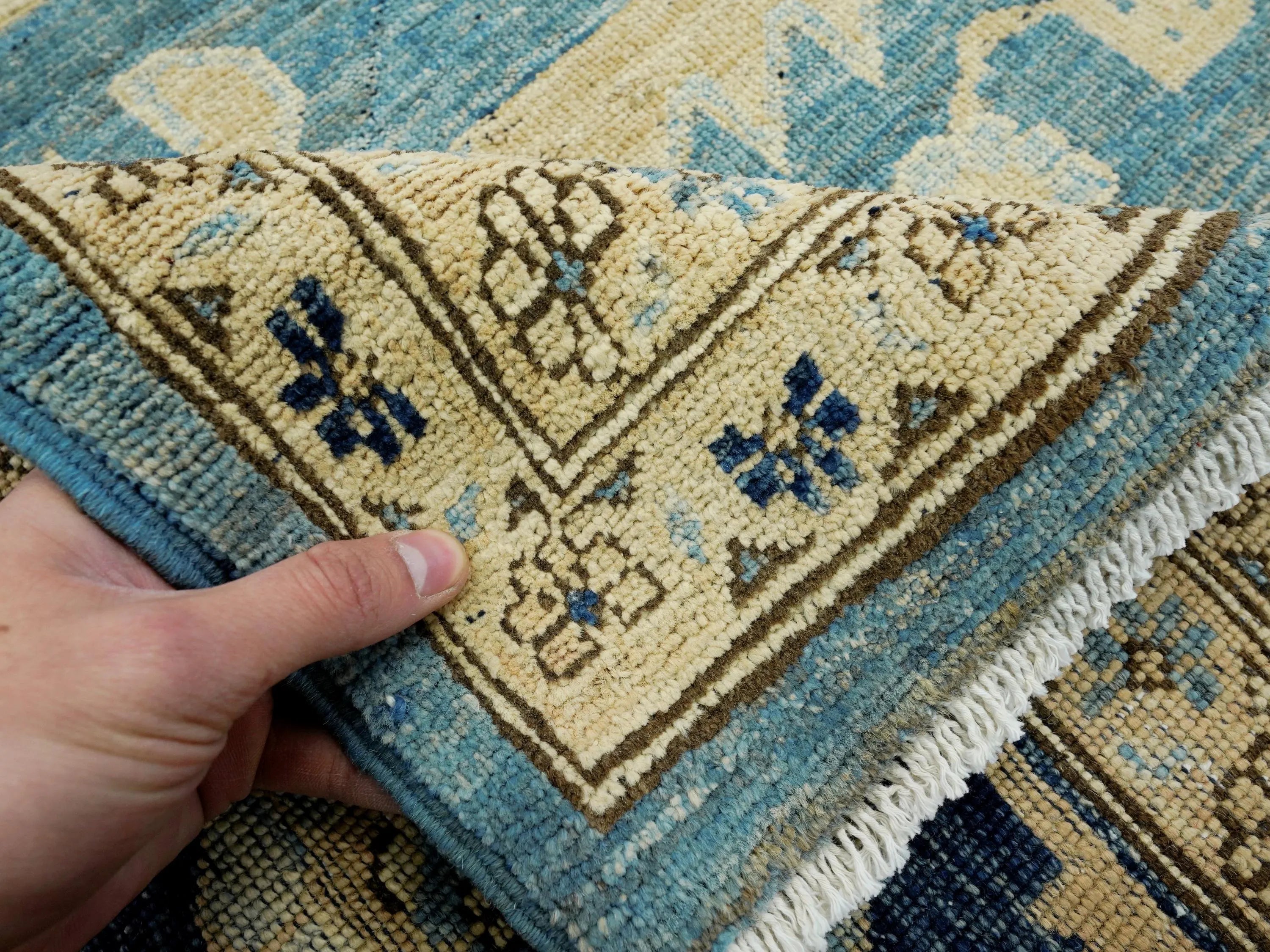 12x17 Ft Blue Serapi Rug - Afghan Antique Rug - Persian Design