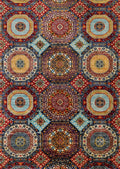 7x10 Ft Colorful Mamluk Rug - Hand Knotted Afghan Rug