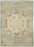 6x9 Ft Antique Tibetan Rug - Beige & Brown Chinese Design